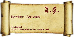 Merker Galamb névjegykártya